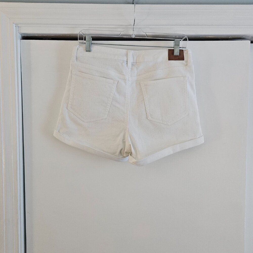 Aeropostale White High-Rise Denim Midi 8 Shorts - Picture 5 of 7